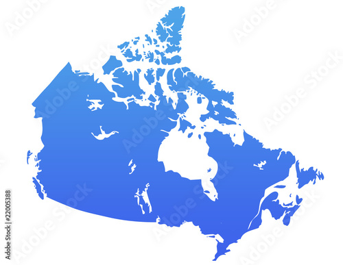 Blue Canada map
