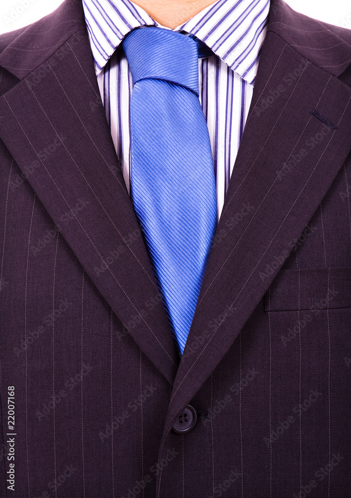 Detail of a Business man Suit with blue tie Detail of a Business man Suit with blue tie