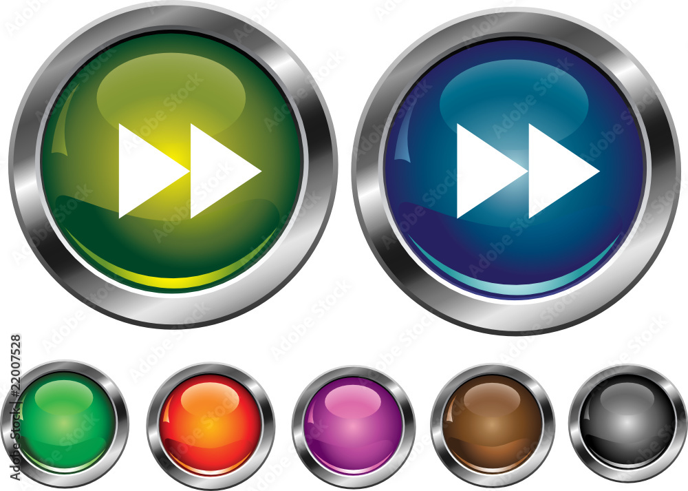 Vector collection icons with forward sign, empty button included