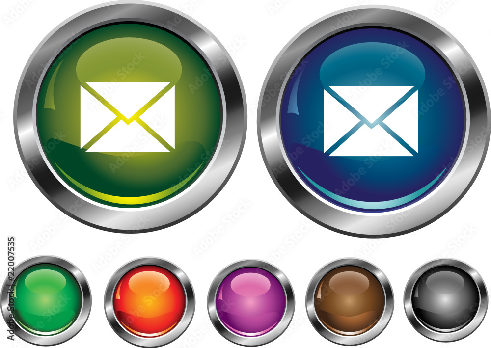 Vector collection icons with mail sign, empty button included Vector collection icons with mail sign, empty button included