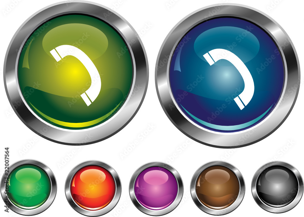 Vector collection icons with phone sign, empty button included Vector collection icons with phone sign, empty button included