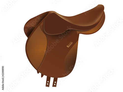 selle en cuir, sellerie, selle vectorielle sur fond blanc