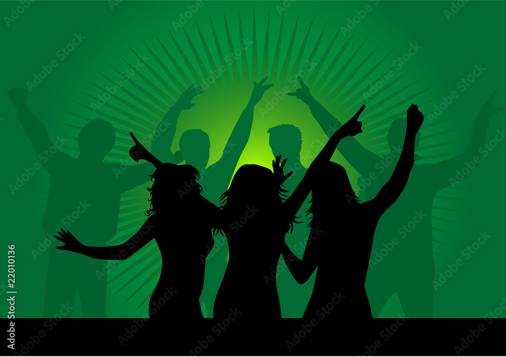 Vector silhouettes of young people-Event..