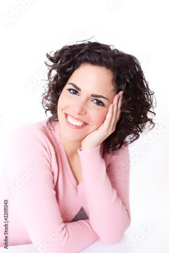 Beautiful young woman smiling.