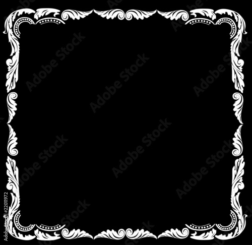 traditional frame pattern on black