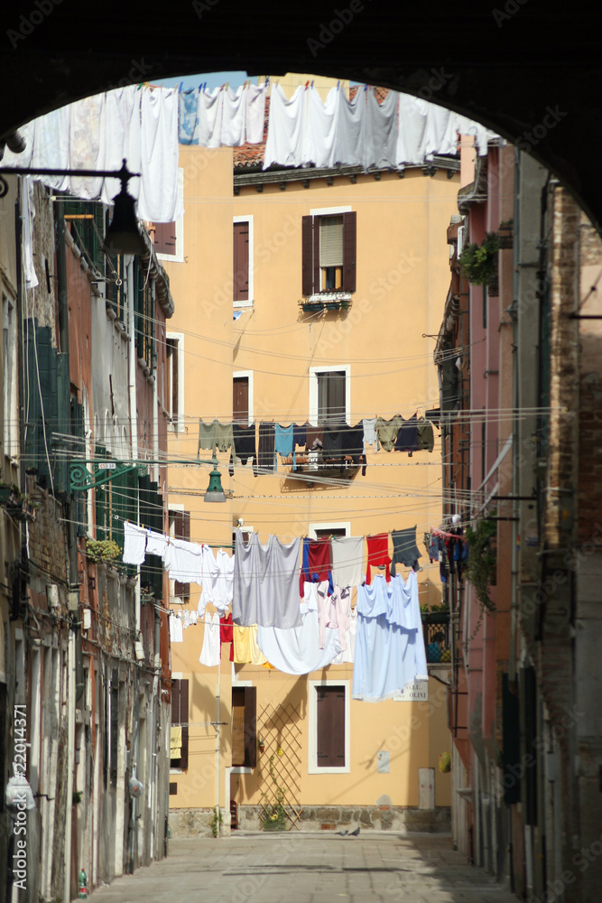 Laundry drying in Venice backstreet