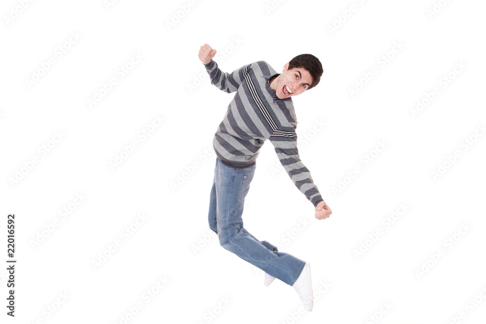 Happy man jumping Happy man jumping