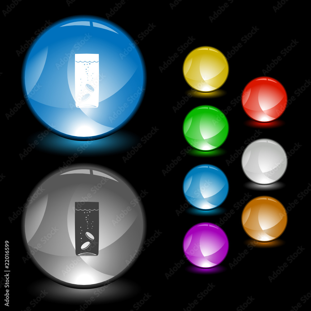 Glass with tablets. Vector interface element. Glass with tablets. Vector interface element.