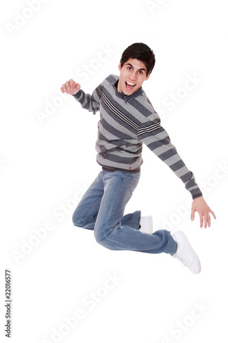Happy man jumping
