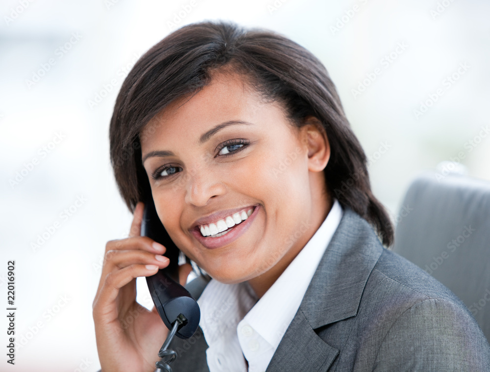 Portrait of a beautiful business woman talking on phone Portrait of a beautiful business woman talking on phone