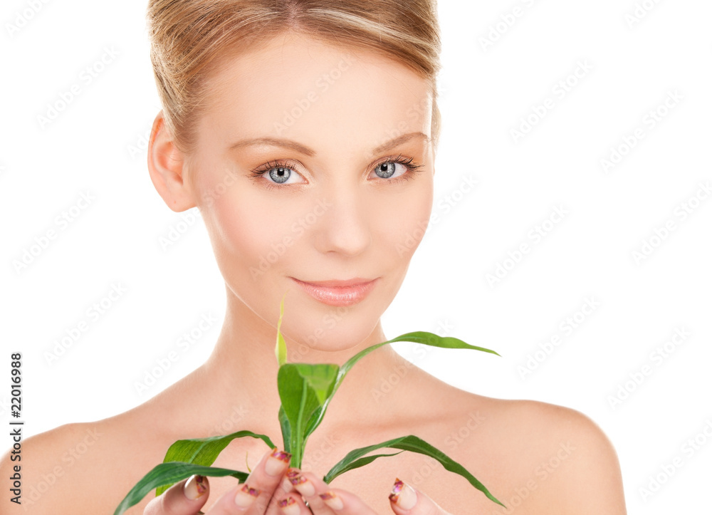 woman with sprout