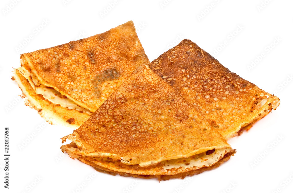 Russian pancakes isolated on white Russian pancakes isolated on white