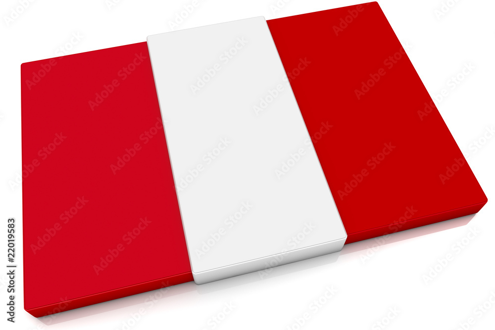 3D Peru Flag Button