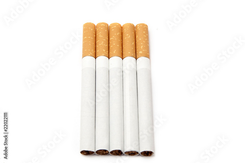 cigarettes isolated on white photo