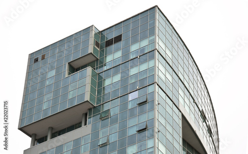 Glass office building. Isolated on a white background.