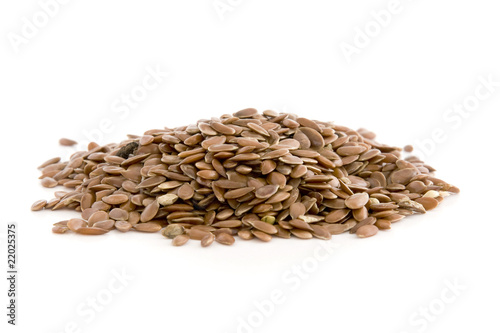 Flax seed isolated on white background.
