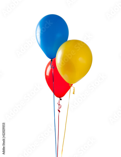 Colored balloons on a white background