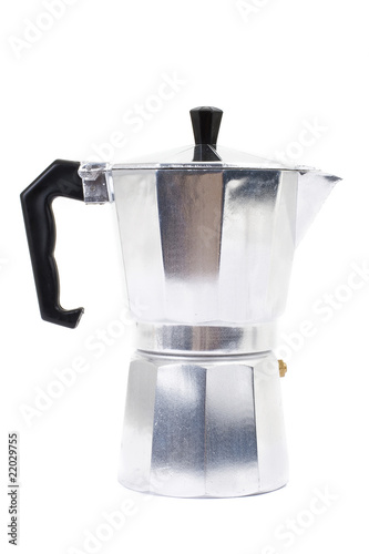 Italian coffee maker isolated on white background