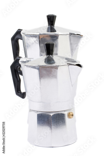 Italian coffee maker isolated on white background