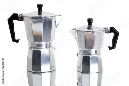 Italian coffee maker isolated on white background