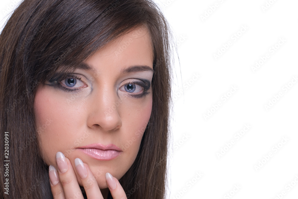 Close up portrait of young emotional business woman Close up portrait of young emotional business woman