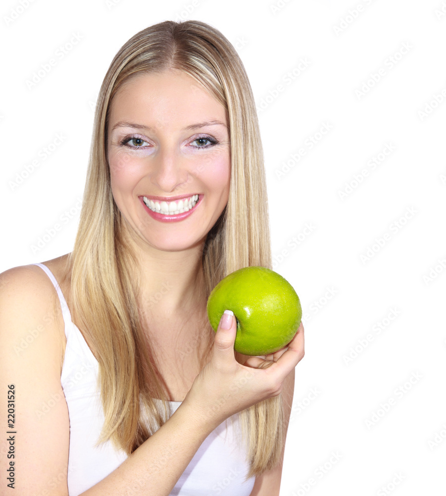 Woman holding apple Woman holding apple