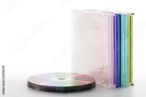 compact-disc con custodie trasparenti photo