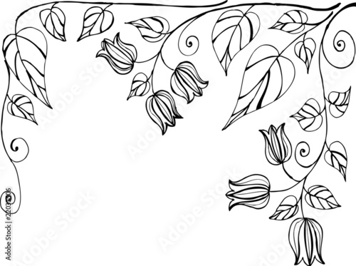abstract vintage doodle floral background