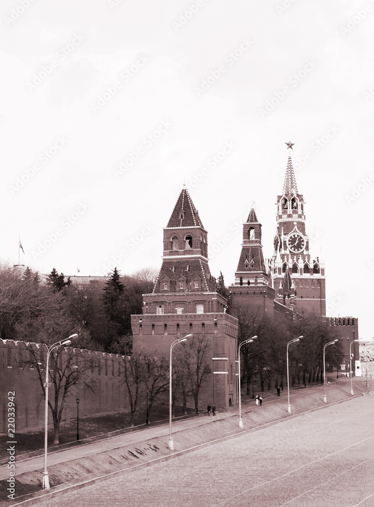 Moscow Kremlin in brown tone