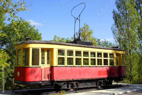 Old tram in park