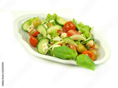 Fresh salad on white background