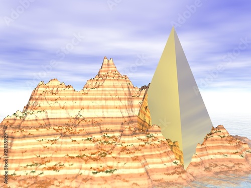 Abstract  Golden Pyramid