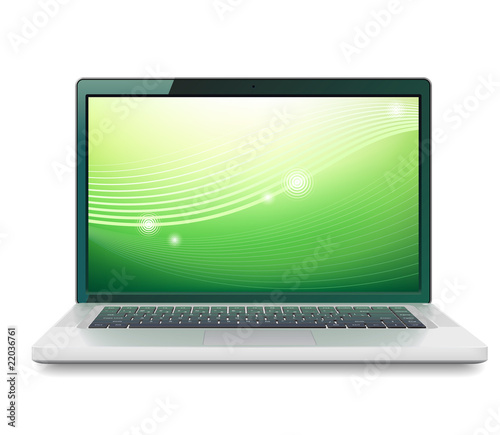 Laptop with abstract wallpaper