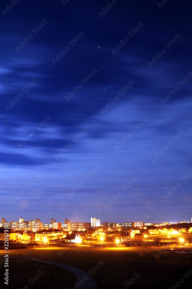 skyline at night