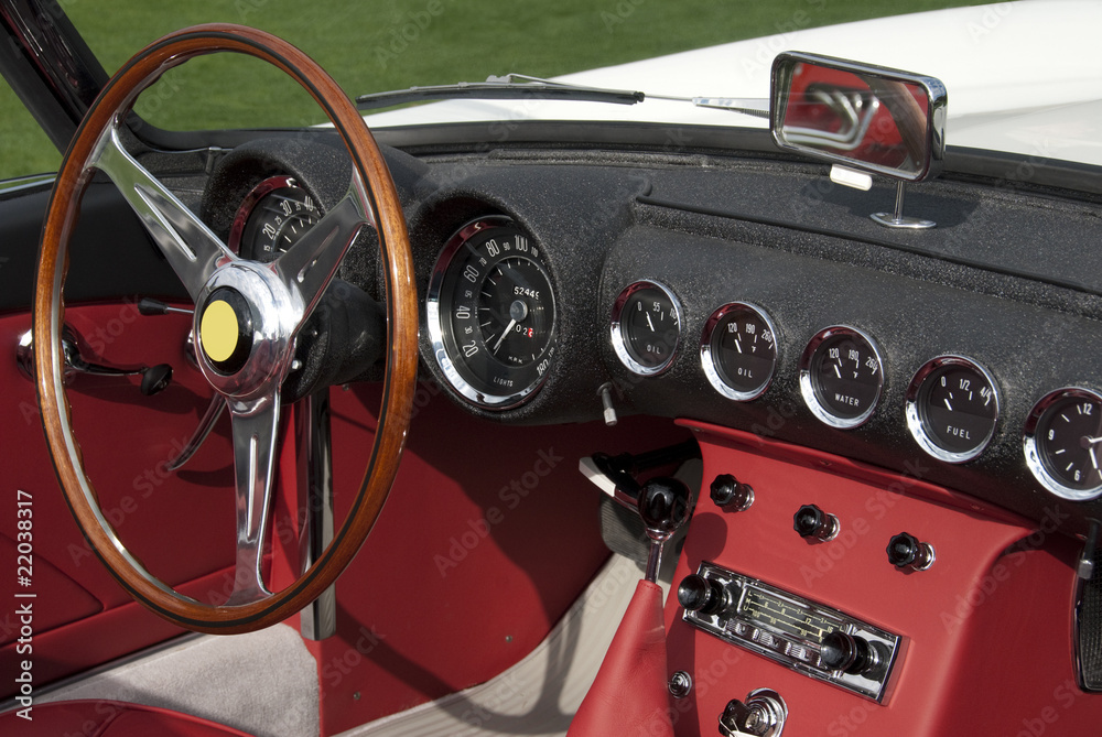 Obraz premium Classic Italian sports car interior from the 1950ies