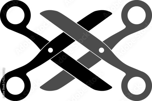 Scissors emblem photo