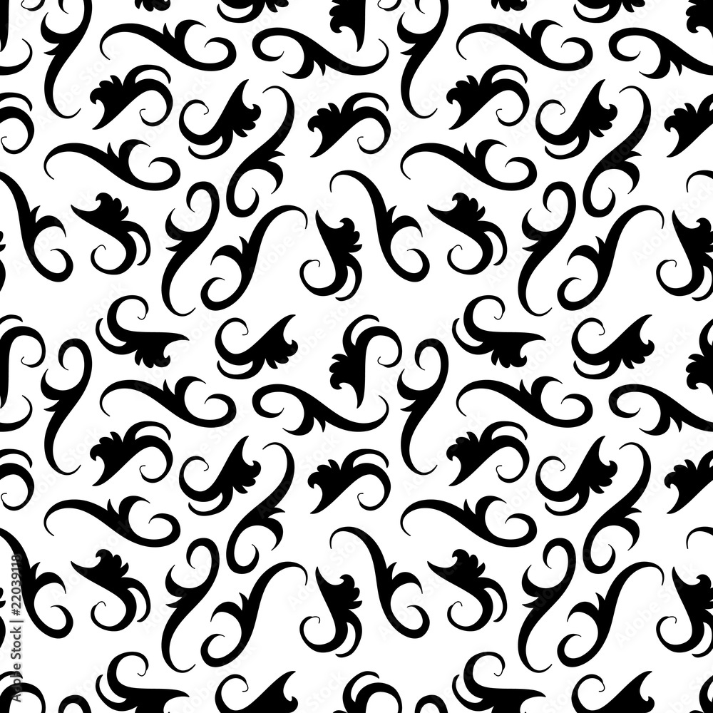 Seamless floral ornament swirl pattern