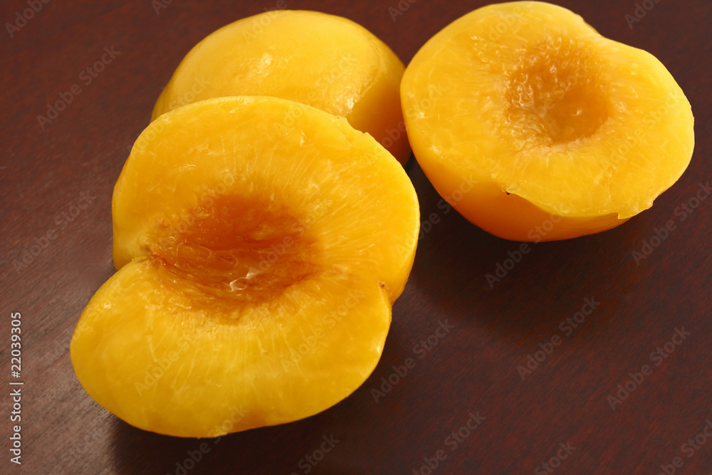 peaches on the table