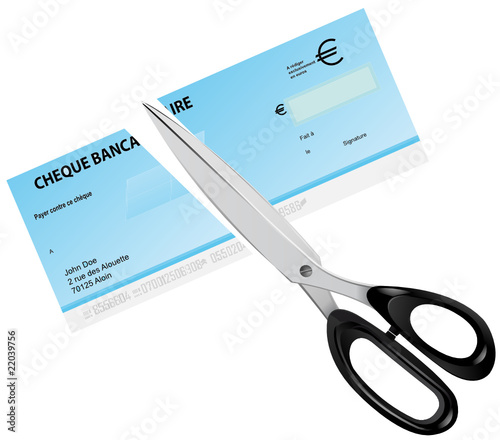 chèque bancaire coupé