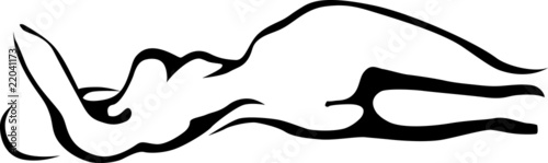 Sketch of lying woman