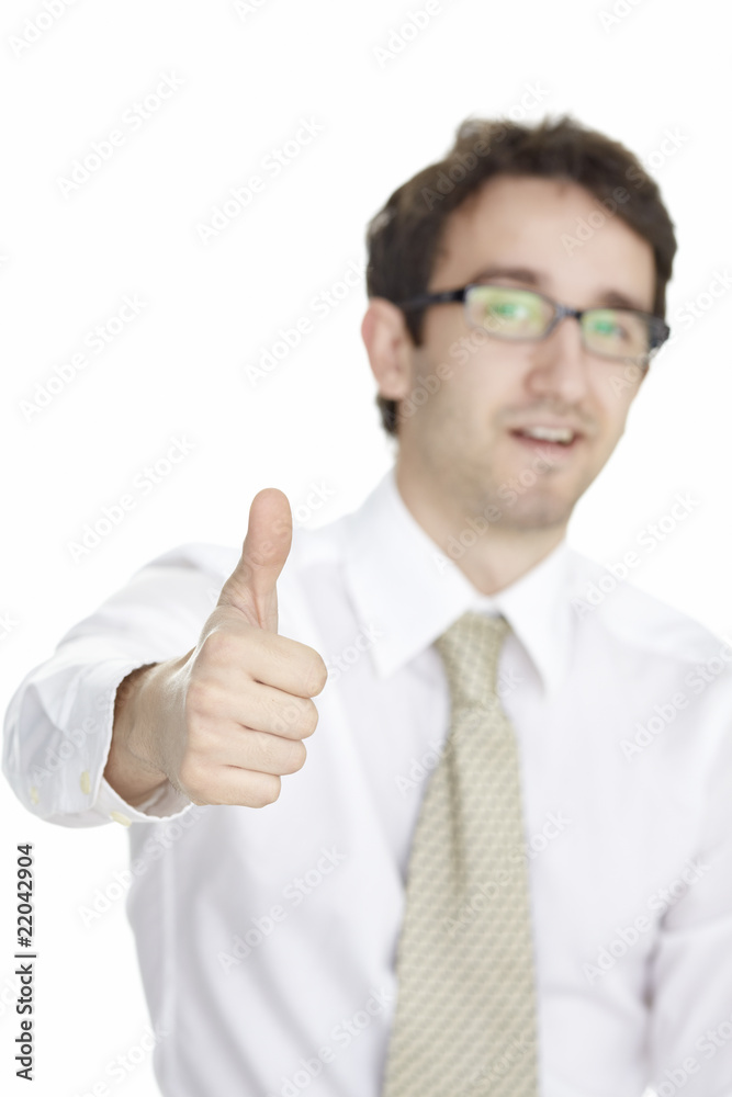 Businessman giving the thumbs-up sign Businessman giving the thumbs-up sign