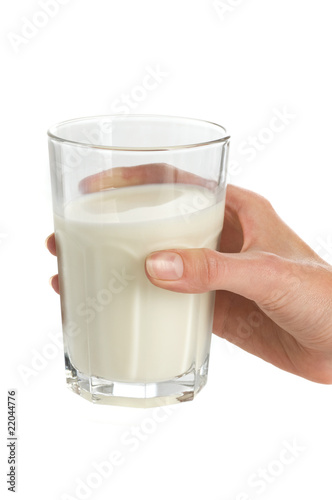 glass of milk in hand