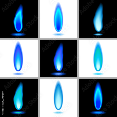 Flames - Set 1 - Blue