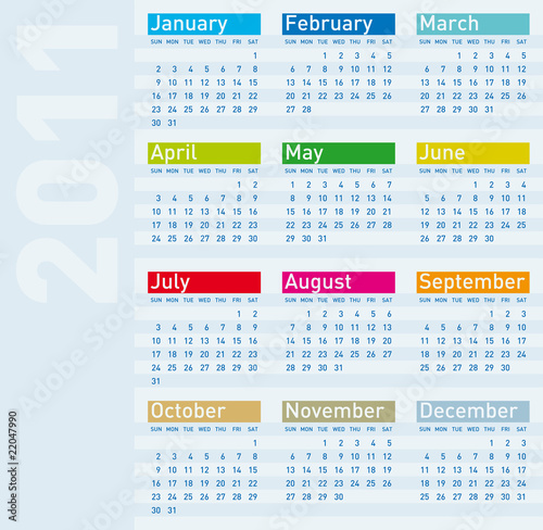 Colorful Calendar 2011