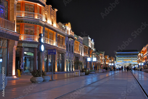 Beijing Qianmen old shopping street at night