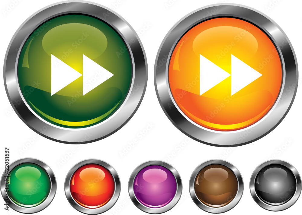 Vector collection icons with forward sign, empty button included Vector collection icons with forward sign, empty button included