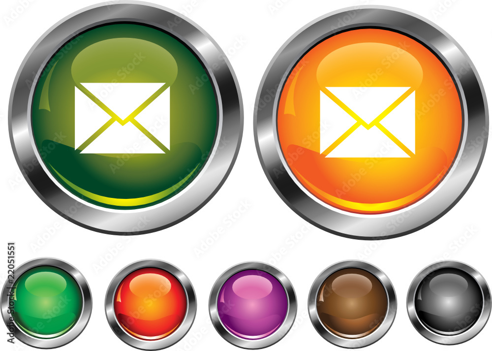 Vector collection icons with mail sign, empty button included Vector collection icons with mail sign, empty button included