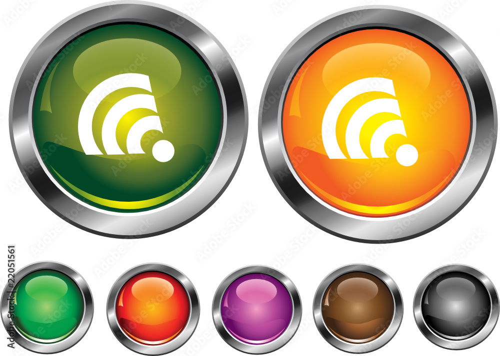 Vector collection icons with rss sign, empty button included Vector collection icons with rss sign, empty button included