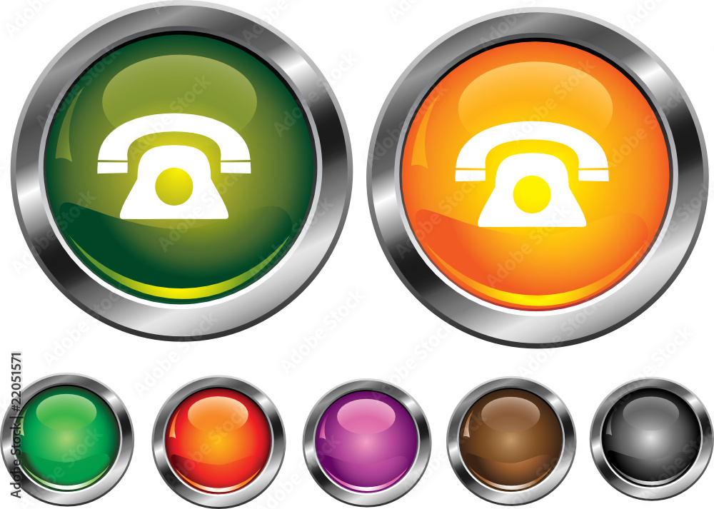 Vector collection icons with phone sign, empty button included Vector collection icons with phone sign, empty button included