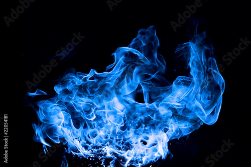 blue fire on black background